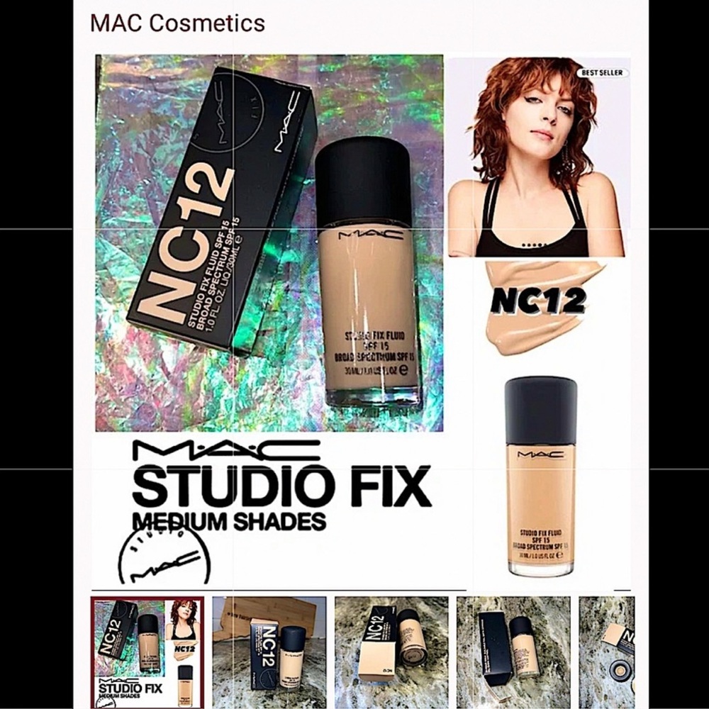 NIB NC12 MAC Studio Fix Fluid Broad Spectrum SPF 15: fair beige